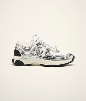 BASKETS -CHANEL-white silver